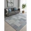 Excellence Narbe NB04 Krem Gri Mavi Patchwork Blok Salon Halısı 150x220 — Modern Saçaklı