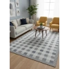 Excellence Narbe NB01 Krem Gri Kareli Düz Dokuma Salon Halısı 150x220 — Ekose Desen