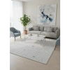 Excellence Level EN270P Gri Labirent Kıvrım Desen Salon Halısı 150x220 — Modern Saçaklı