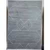 Excellence Level EN140P Antrasit Geometrik Salon Halısı 150x220 - Çerçeveli Desen Saçaklı