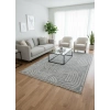 Excellence Golf GF705 Açık Gri Soyut Kıvrım Desen Salon Halısı 150x220 - Saçaklı