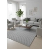 Excellence Golf GF4 Açık Gri Çizgili Salon Halısı 150x220 - Kadifemsi Modern Saçaklı