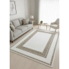Çapan Armoni H6893A Beyaz Vizon Arabesk Çerçeveli Salon Halısı 160x230 — Flosh Peluş Lüks