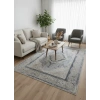 Asaryün Moda H4861 Mavi Gri Madalyon Klasik Salon Halısı 150x233 — Eskitme Saçaklı
