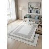 Çapan Armoni H6812A Beyaz Vizon Çerçeveli Salon Halısı 160x230 — Vizon Bordür Flosh