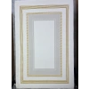 Çapan Armoni H6812A Beyaz Gold Çerçeveli Lüks Salon Halısı 160x230 — Altın Bordür Flosh