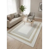 Çapan Armoni H6812A Beyaz Gold Çerçeveli Lüks Salon Halısı 160x230 — Altın Bordür Flosh