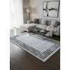 Bellino 4434 Gri Beyaz Eskitme Çerçeveli Halı 120x180