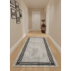Bellino 4856 Gri Beyaz Eskitme Çift Çerçeve Halı 80x150