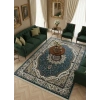 Asar Yün İpek H4158A Mavi Madalyonlu Klasik Halı 200x290