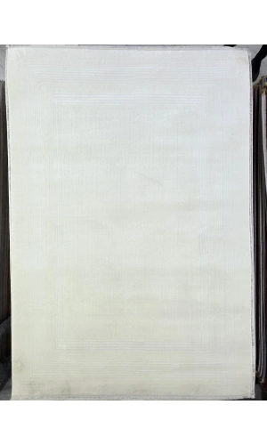 Odak Narin P7344 Beyaz Halı 200x280 | Sade Düz Bordürlü Minimalist Halı
