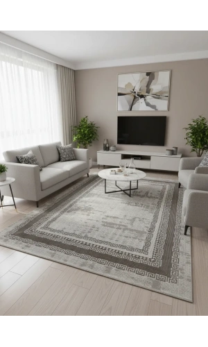 Gümüşsu 12318A Kahve Halı 200x280 | Klasik Bordürlü Çerçeveli Halı