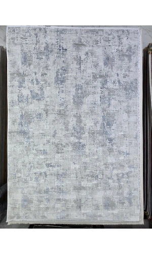 Odak Narin P2356A Gri-Mavi Flash Halı 200x280 | Kare Çizgili Işıltılı Modern Halı