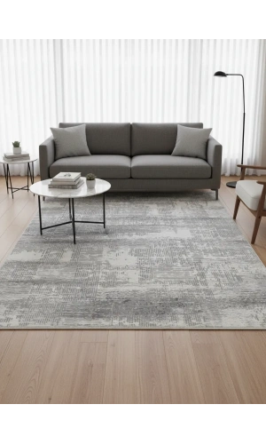 Odak Narin P2384A Gri-Beyaz Halı 200x280 | Soyut Modern Halı