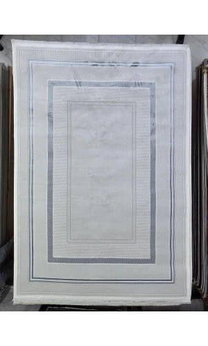 Odak Narin P2337A Gri-Mavi Flash Halı 200x280 | Bordürlü Çerçeveli Modern Halı