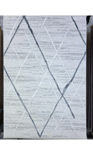 Odak İnci H7396 Açık Mavi-Beyaz Halı 200x280 | Büyük Baklava Desenli Halı