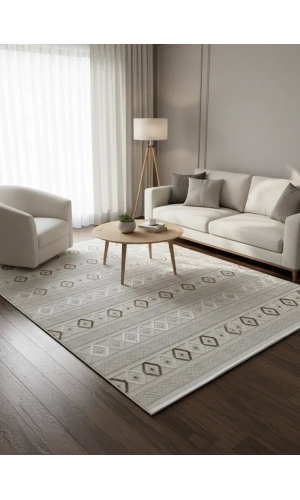 Excellence Monica MC383A Kahve Halı 200x275 | Elmas Şeritli Sıcak Tonlu Halı