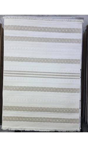 Veseo İskandinavy 9101 Bej Halı 200x275 | Etnik Şeritli Bohem Halı