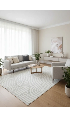 Luna 3088 Gri Varaklı Halı 200x280 | Gri Varak Detaylı Lüks Halı