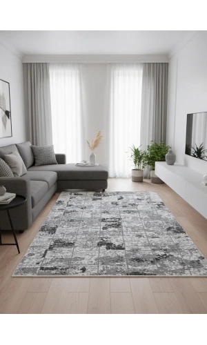 Seher H6892C Gri-Beyaz Halı 200x280 | Klasik Desen Modern Renk Uyumu