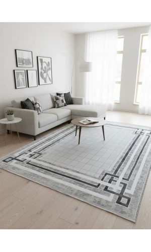 Luna A3037 Koyu Gri Halı 200x280 | Güçlü Karakter Taşıyan Modern Halı