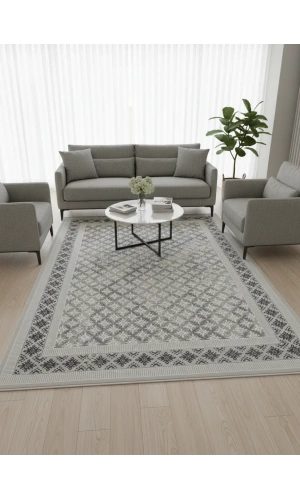 Luna A3027 Gri Halı 200x280 | Dinamik Desenli Modern Halı