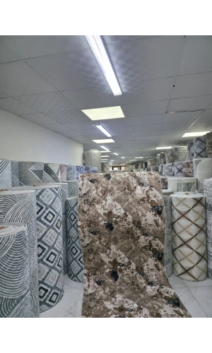 Dinarsu D018 Kahve-Bej Halı | Soyut Vintage Karma Lüks Halı