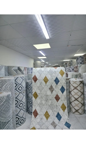 Dinarsu D012 Çok Renkli Halı | Vintage Baklava Desenli Renkli Halı