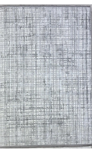 Veseo Asil NU1329 Krem-Gri Halı 150x220 | Çizgi Kare Dokulu Soyut Modern Halı