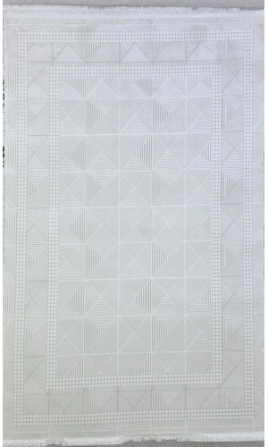 Veseo Armoni 40071A Krem Halı 150x220 | Üçgen Çizgili Geometrik Modern Halı