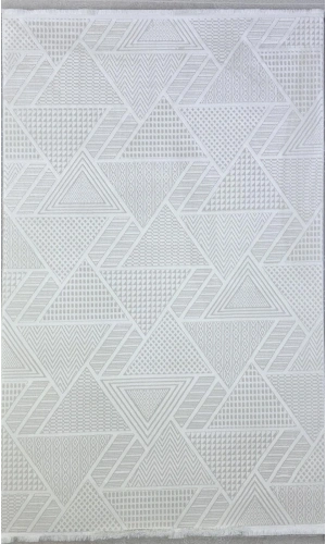 Veseo Armoni 40177A Krem Halı 150x220 | Üçgen Patchwork Geometrik Modern Halı