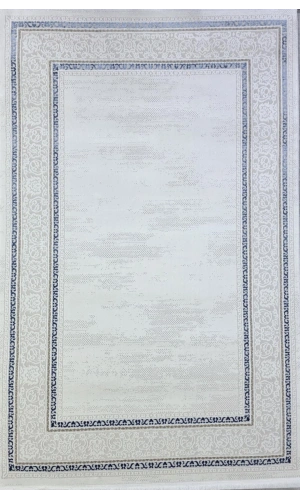 Veseo Armoni 40014A Krem-Koyu Lacivert Halı 150x220 | Bordürlü Klasik Modern Halı