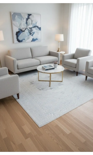 Veseo Asil NU1331 Krem-Beyaz Halı 150x220 | Klasik Madalyon Desenli Halı