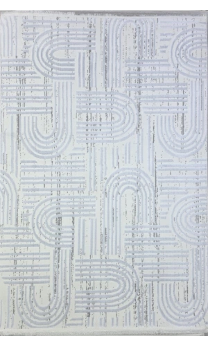 Veseo Asil NU1332 Açık Gri-Gri Halı 150x220 | Soyut Çizgi Labirent Desenli Halı