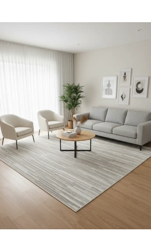 Excellence Narbe NB05 Krem Vizon Soyut Çizgi Dokulu Salon Halısı 150x220 — Doğal Desen