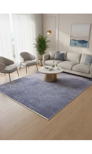 Bellino 4979 Mor Lacivert Labirent Desenli Halı 160x230