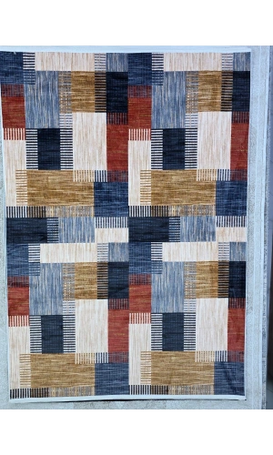 Bellino 4936 Mavi Kırmızı Patchwork Blok Halı 160x230