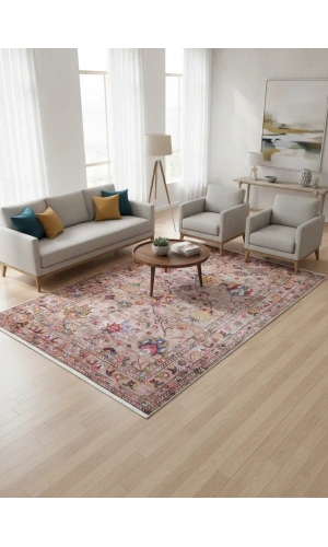 Bellino 4893 Bej Çiçekli Ziegler Halı 160x230