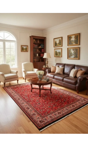 Bellino 4997 Kırmızı Çiçekli Klasik İran Tarzı Halı 120x180