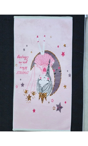 Bellino 5473 Pembe Unicorn Ay Figürlü Kız Çocuk Halısı 80x150
