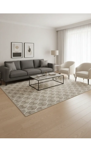 Sarar Lüx Bej Vizon İri Petek Halı