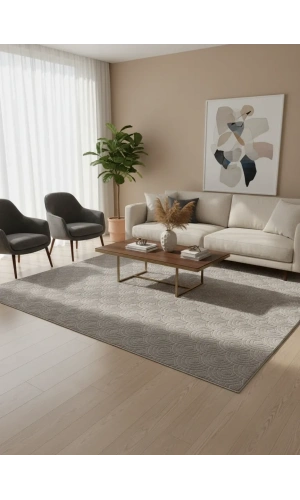 Aksu Bej Vizon Balık Pulu Damla Halı