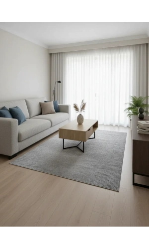 Aksu Gri Bej Eskitme Petek Halı