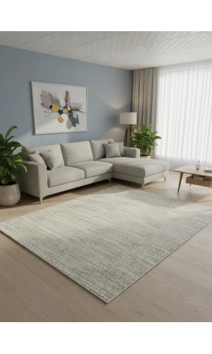 Aksu Krem Bej Art Deco Elmas Yelpaze Halı