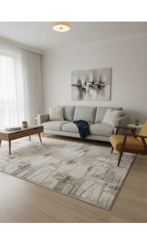 Sarar Plus Beyaz Spiral Kabartmalı Halı 2