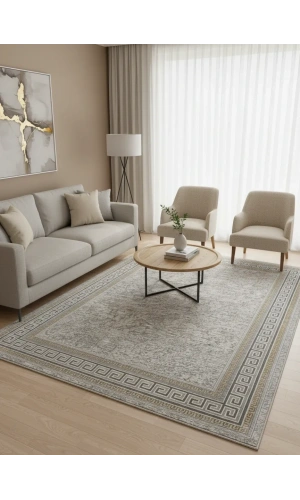 Sevimli Soft Platinum AK221 Açık Gri Gold Floş Halı 200x290