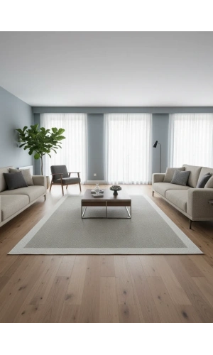 Veseo Armoni 40180B Krem Açık Bej Halı 200x290 | Balıksırtı Çerçeveli Halı