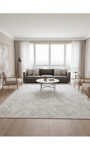 Stil 06634A Krem Halı 200x290 | Baklava Desen Geometrik Krem Halı