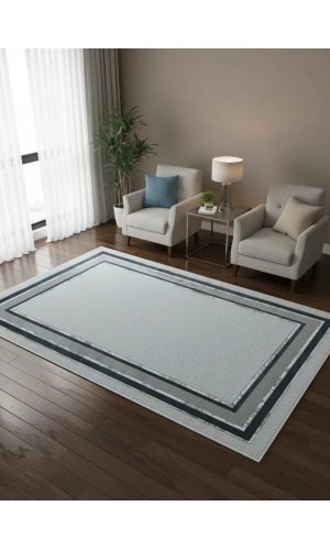 Çapan Armoni H6880A Gri Lacivert Klasik Desenli Halı 200x290