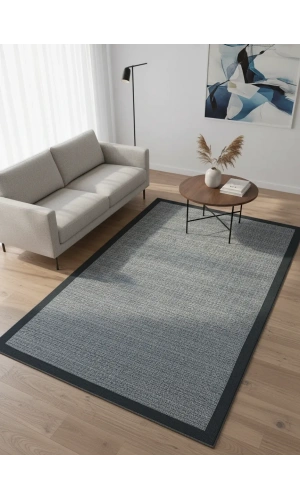 Apex Bordürlü Premium Sisal Antrasit Doğal Dokuma Halı